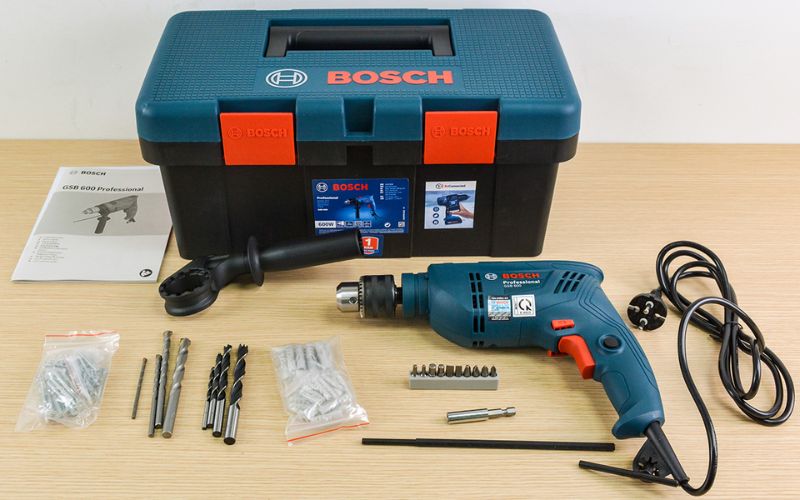 Bộ máy khoan động lực Bosch GSB 600 (91 phụ kiện)