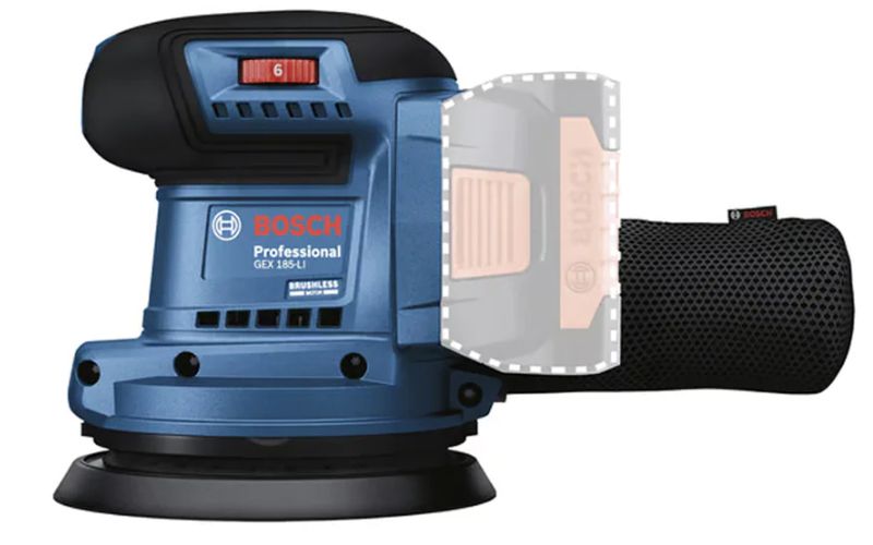 Máy chà nhám tròn dùng pin Bosch GEX 185-LI (SOLO) (06013A5080)