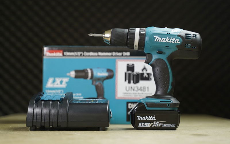 Máy khoan búa và vặn vít pin Makita DHP453SFX8