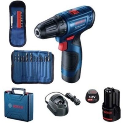 Máy khoan pin Bosch GSR 120-LI GEN II (1 pin+sạc 2 chấu+phụ kiện) (06019G80K5)