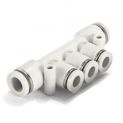 Đầu Nối Khí Chia 3 OD8 mm - OD6 mm Xám Airtac PKG8-6