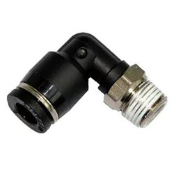 Đầu Nối Khí Cong Ren Ngoài OD10 mm – PT3/8 Đen Airtac PL1003D
