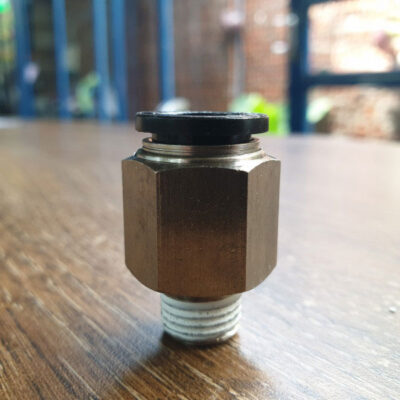 Đầu Nối Khí Thẳng Ren Ngoài OD12 mm - PT1/4 Đen Airtac PC1202D