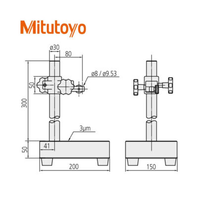 Đế Granite gá đồng hồ so Mitutoyo 215-151-10 (150x200x50mm)