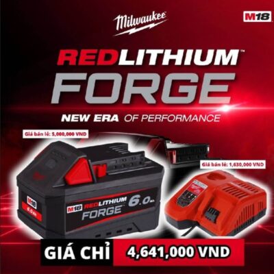 Pin 18V FORGE 6.0Ah Milwaukee M18 FB6 + Sạc m12-18FC