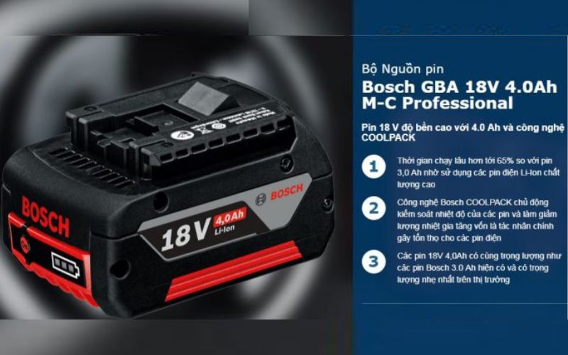 Pin 18V Bosch 1600A00163 (4.0Ah)