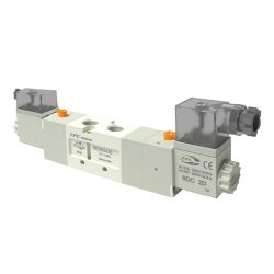 RDS3430-5D-01 Van điện từ khí nén TPC 5 cửa 3 vị trí loại thường mở, 2 coil din, DC 24V