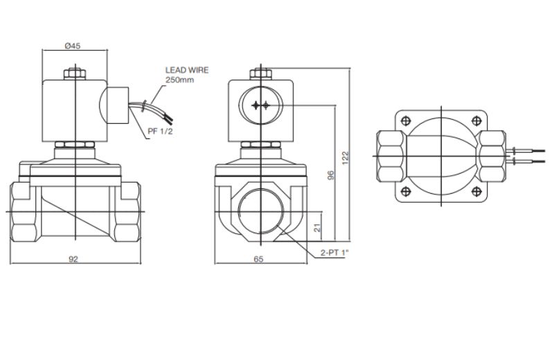 Van hơi nước nóng TPC DWS25-2C-10 2 cửa 2 vị trí, AC 220V