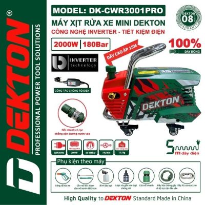 Máy rửa xe cao cấp 2000W Dekton DK-CWR3001PRO