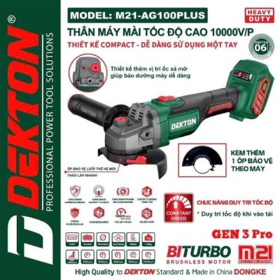 Máy mài góc dùng pin 21V Dekton M21-AG100PLUS (Chưa Pin & Sạc)