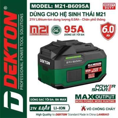 Pin 21V 6.0Ah Dekton M21-B6095A