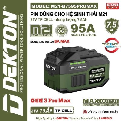 Pin 21V 7.5Ah Dekton M21-B7595PROMAX