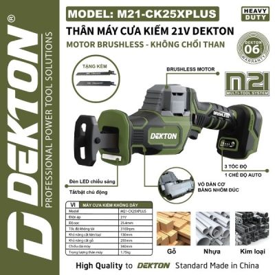 Máy cưa kiếm dùng pin Dekton M21-CK25XPLUS