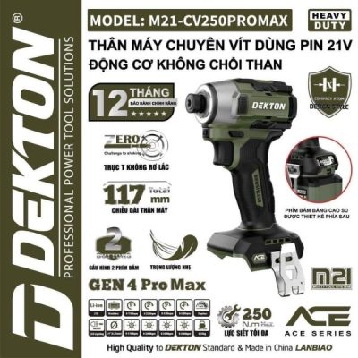 Máy vặn vít dùng pin 21V Dekton M21-CV250PROMAX