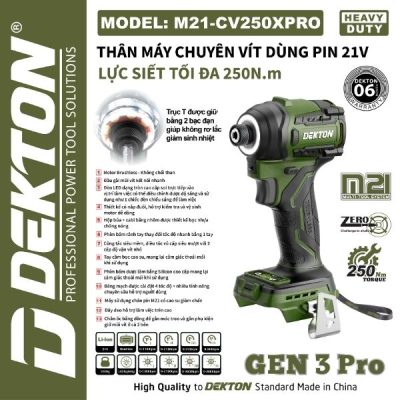 Máy vặn vít dùng pin 21V Dekton M21-CV250XPRO