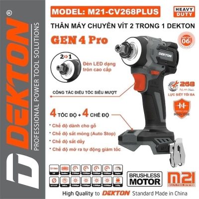 Máy vặn vít dùng pin Dekton M21-CV268PLUS