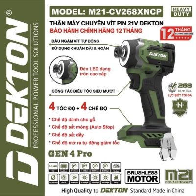 Máy vặn vít dùng pin Dekton M21-CV268XNCP