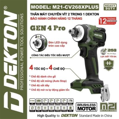 Máy vặn vít dùng pin Dekton M21-CV268XPLUS