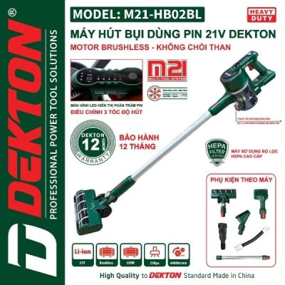 Máy hút bụi dùng pin 21V Dekton M21-HB02BL (Chưa Pin & Sạc)