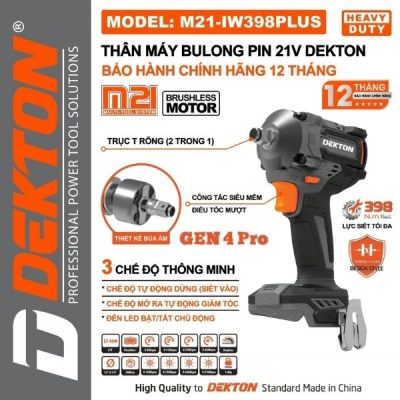 Máy siết bu lông Dekton M21-IW398PLUS