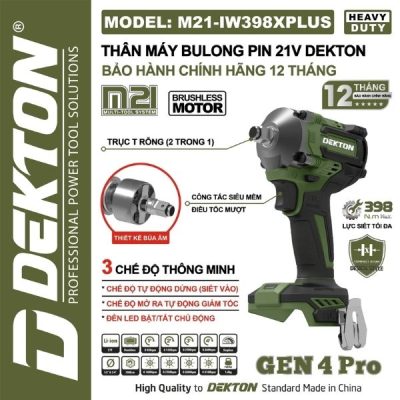 Máy siết bu lông Dekton M21-IW398XPLUS