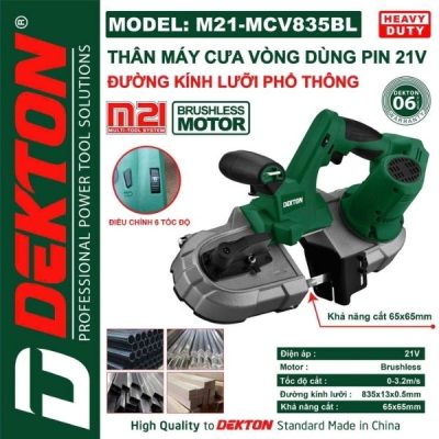 Máy cưa vòng dùng pin 21V Dekton M21-MCV835BL (Chưa Pin & Sạc)