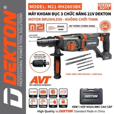 Máy khoan bê tông 3 chức năng Dekton M21-RH2603BX (Chưa Pin & Sạc)