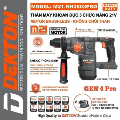 Máy khoan búa dùng pin Dekton M21-RH2803PRO