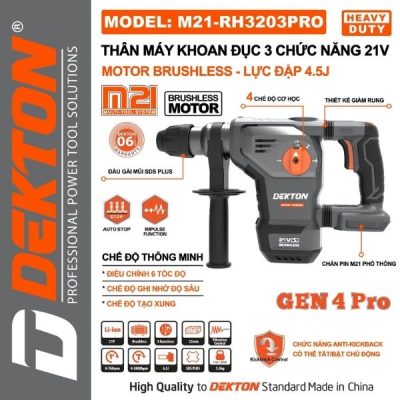 Máy khoan đục 3 chức năng Dekton M21-RH3203PRO