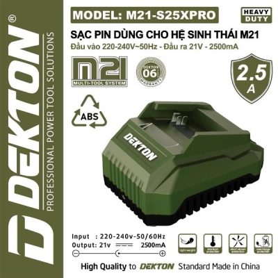 Sạc 21V 2.5A Dekton M21-S25XPRO