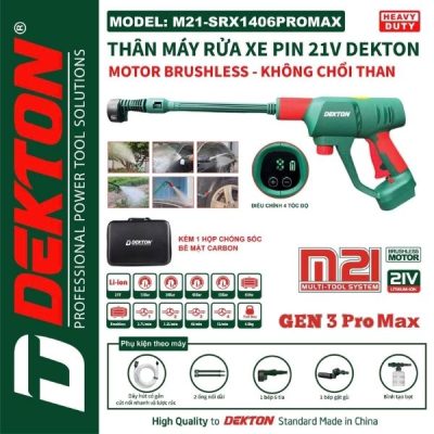 Máy xịt rửa dùng pin Dekton M21-SRX1406PROMAX (Chưa Pin & Sạc)