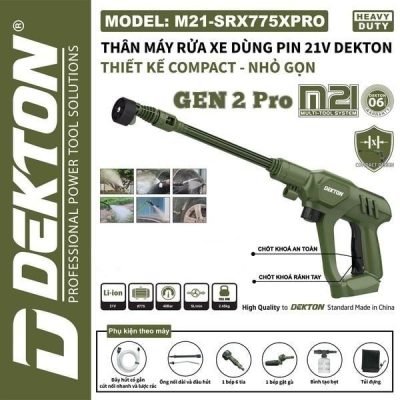 Máy rửa xe dùng pin Dekton M21-SRX775XPRO (Chưa Pin & Sạc)
