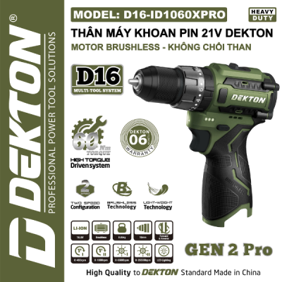 Thân khoan 16.8V (oliu) D16-ID1060XPRO Dekton