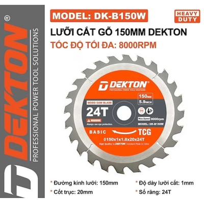 Lưỡi cắt gỗ 150mm DK-B150W 150MM/24R Dekton