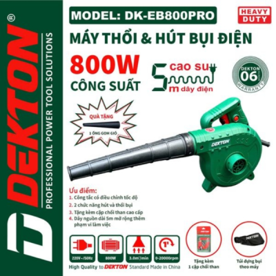 Thổi hút bụ dekton (màu xanh) DK-EB800PRO Dekton