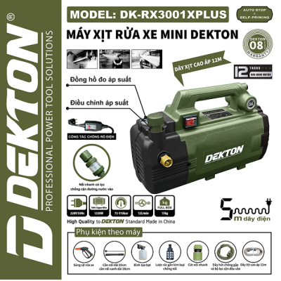 Rửa xe : DK-RX3001XPLUS (xanh) DK-RX3001XPLUS Dekton