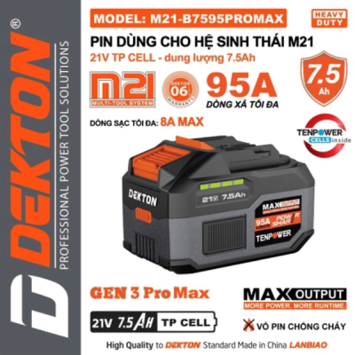 Pin 7.5Ah 15 cell TP (xanh) M21-B7595PROMAX Dekton