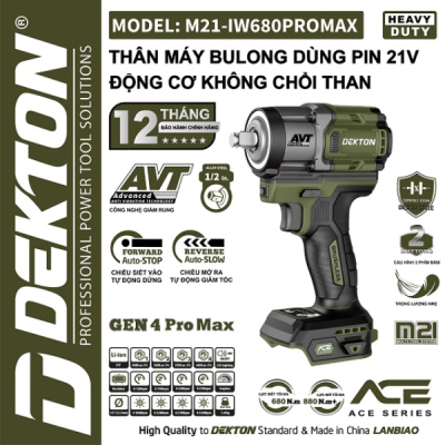 Hệ ace cao cấp bulong pin 21V M21-IW680XPROMAX Dekton