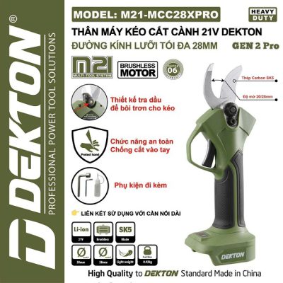 Kéo cắt cành 28mm - GEN 2 pro (olive) M21-MCC28XPRO Dekton