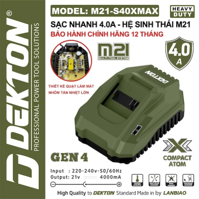 sạc nhanh 4.0A (xám) M21-S40MAX Dekton