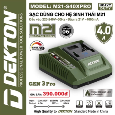 sạc 4.0A (xanh) M21-S40XPRO Dekton